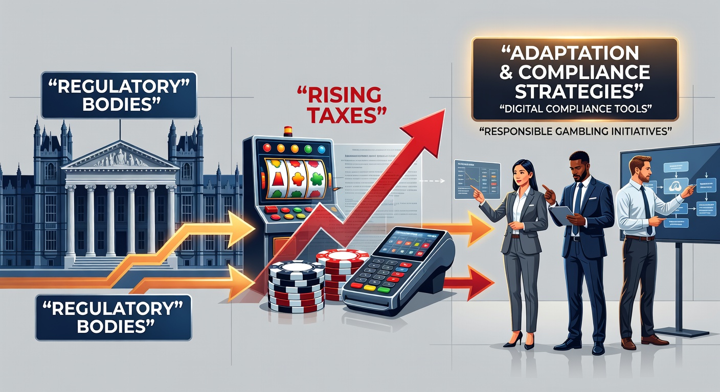 UK Gambling Commission headquarters with regulatory documents, symbolizing oversight amid industry changes