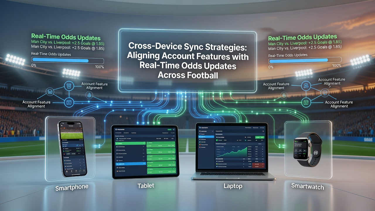 Mobile and desktop interfaces showing synchronized live odds updates for soccer, horse racing, and blackjack sessions