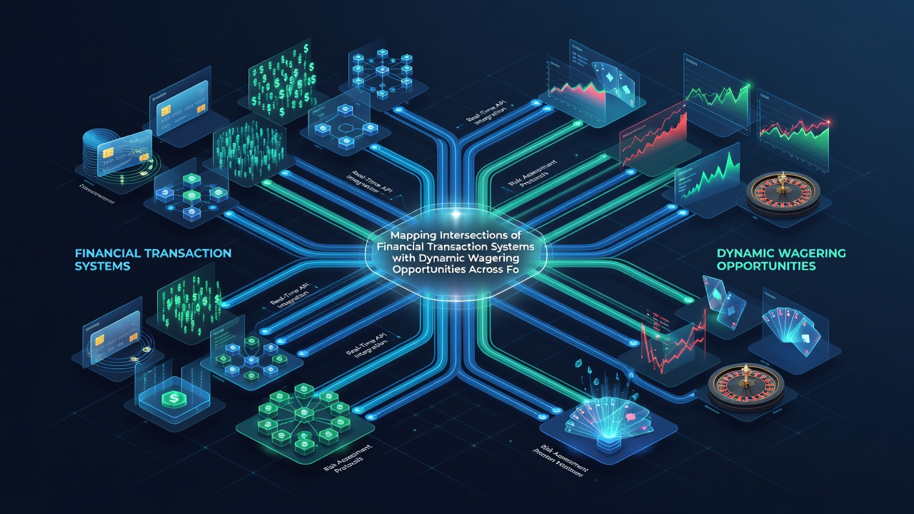 Illustration of real-time fund flows connecting soccer live bets, horse racing wagers, and casino game sessions via integrated payment networks