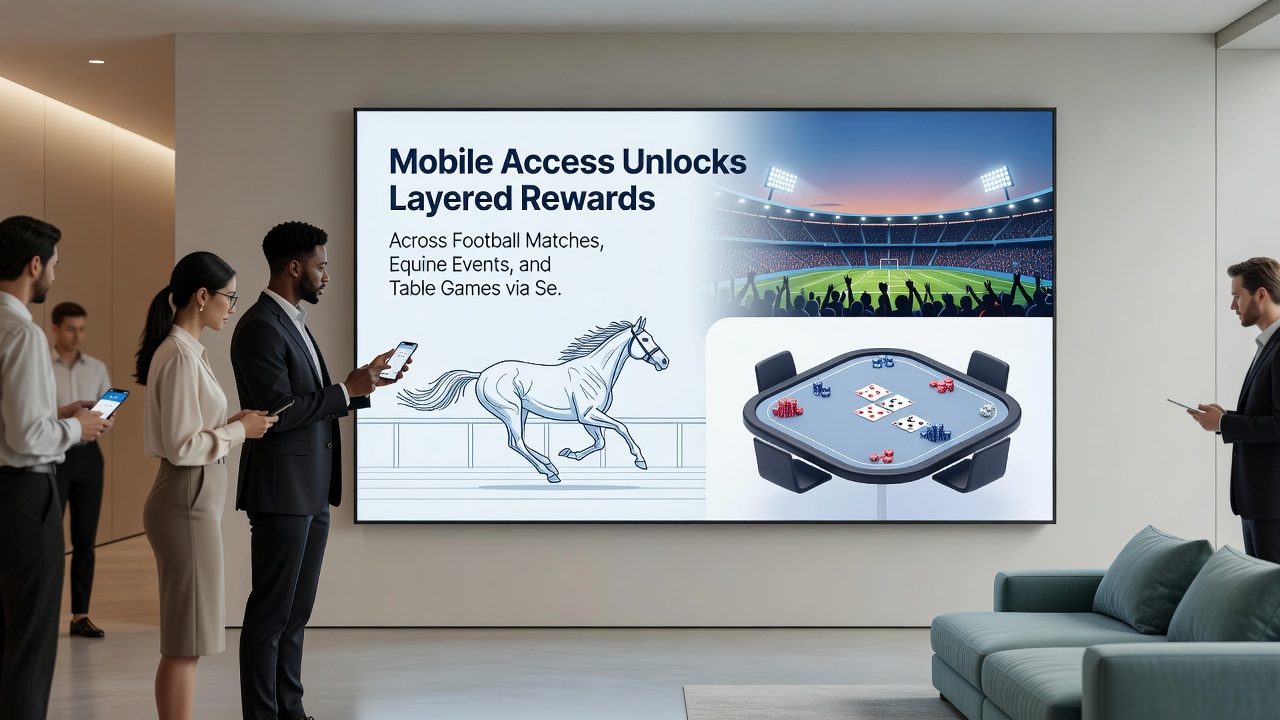 Secure mobile gateway showing reward tiers for diverse sporting and gaming events