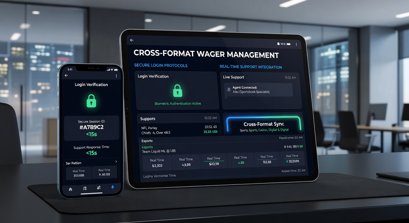 Support agent assisting user with cross-format mobile wagers in real time