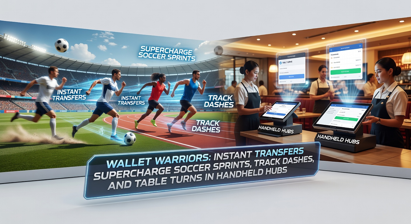 Mobile phone screen showing instant wallet transfer during a live soccer match bet, with racing odds and casino table in background